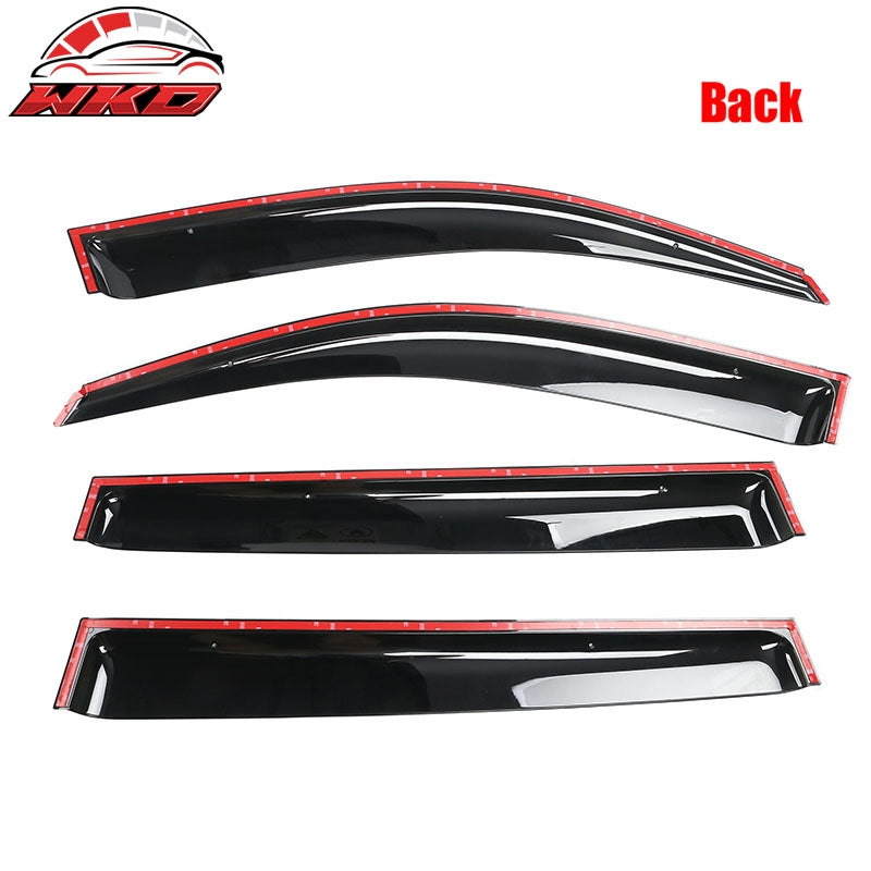 Fits 08-13 Toyota Highlander PC Window Visors Deflector With Chrome Trim 4PCS