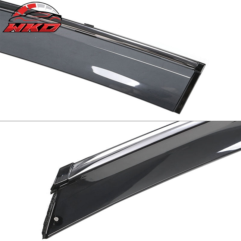 Fits 14-19 Toyota Highlander PC Window Visors Deflector With Chrome Trim 4PCS