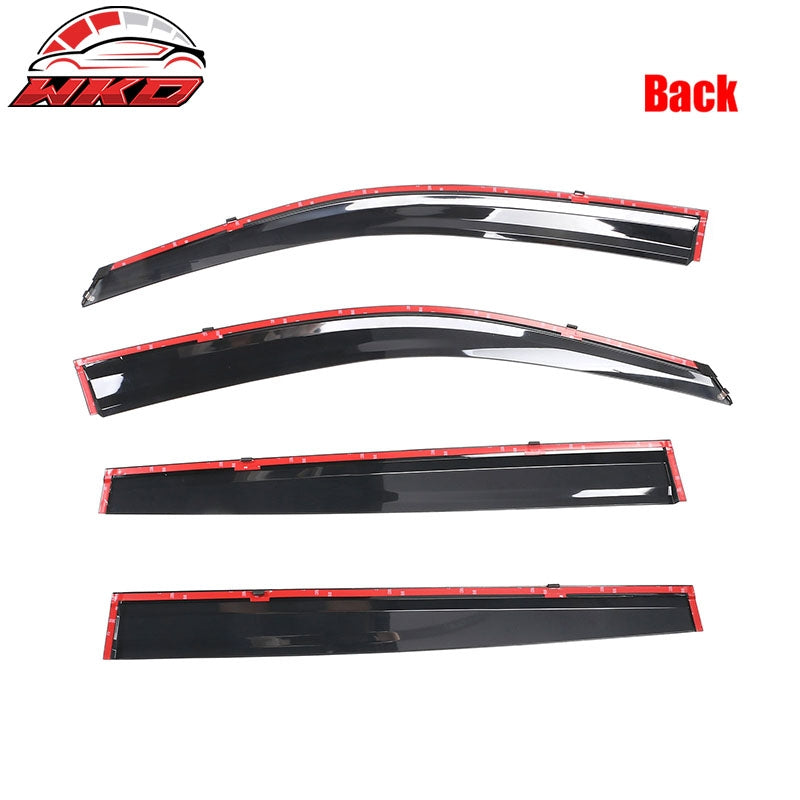 Fits 14-19 Toyota Highlander PC Window Visors Deflector With Chrome Trim 4PCS