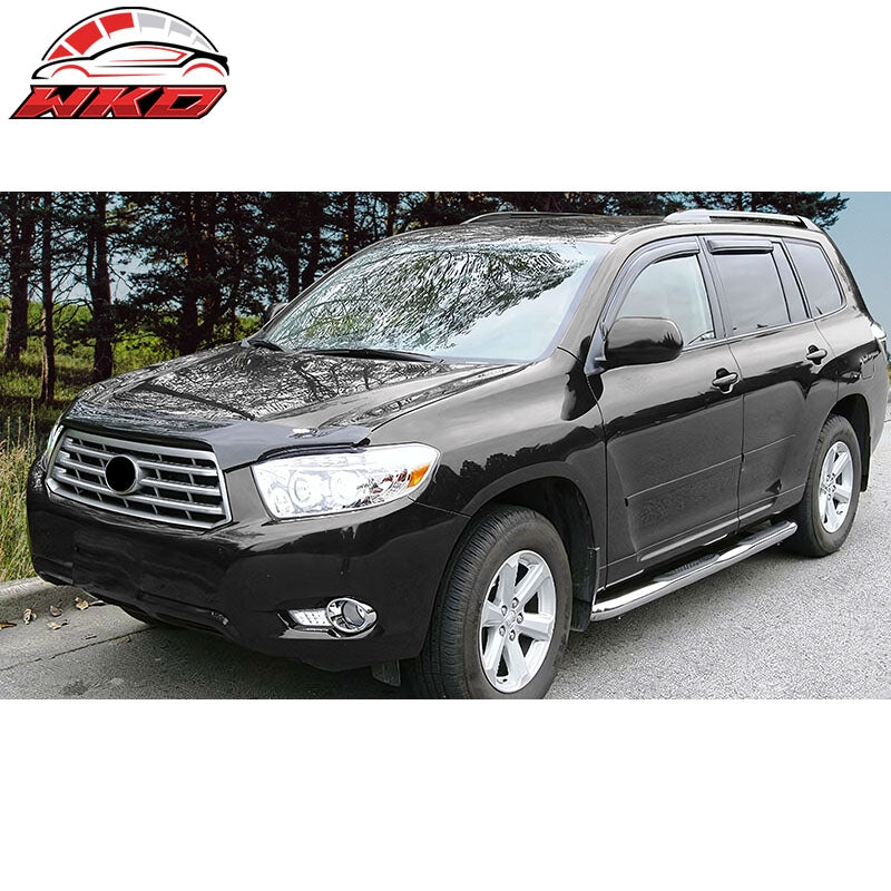 Fits 08-13 Toyota Highlander Window Visors Acrylic Sun Rain Deflector 4Pc Set