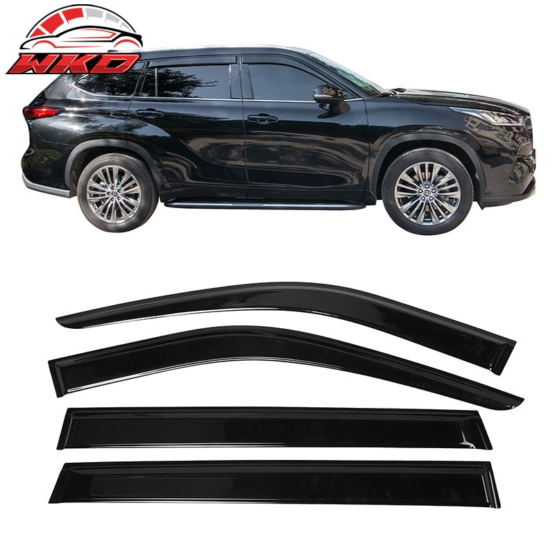Fits 20-26 Toyota Highlander Tape-on Window Visors Vent Rain Guards Deflectors