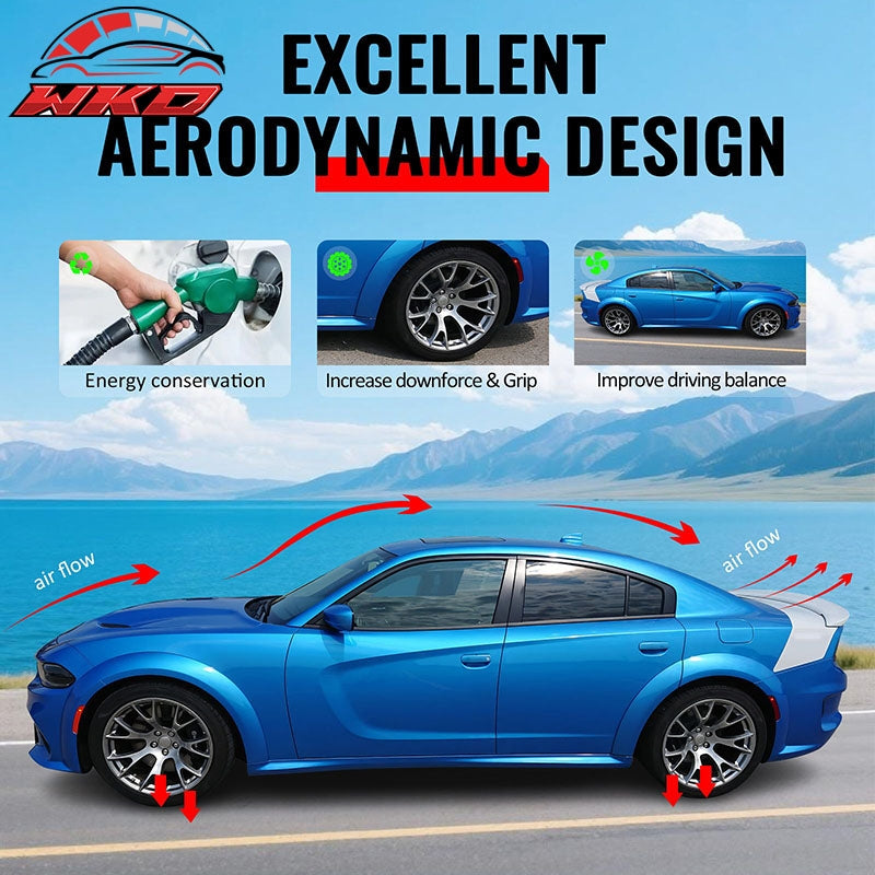 For 23-26 Toyota Prius AR Style Side Skirt Extension Molding Lip ABS Gloss Black