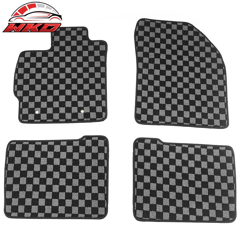 Wholesale 10-11 Toyota Prius Floor Mats Non-Slip Carpets Checkered Black Gray Plaid - Wikond Auto