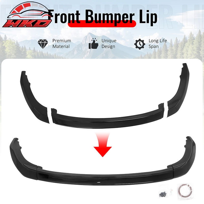 Fits 23-26 Toyota Prius Prime AR Style Front Bumper Lip Chin Spoiler Gloss Black