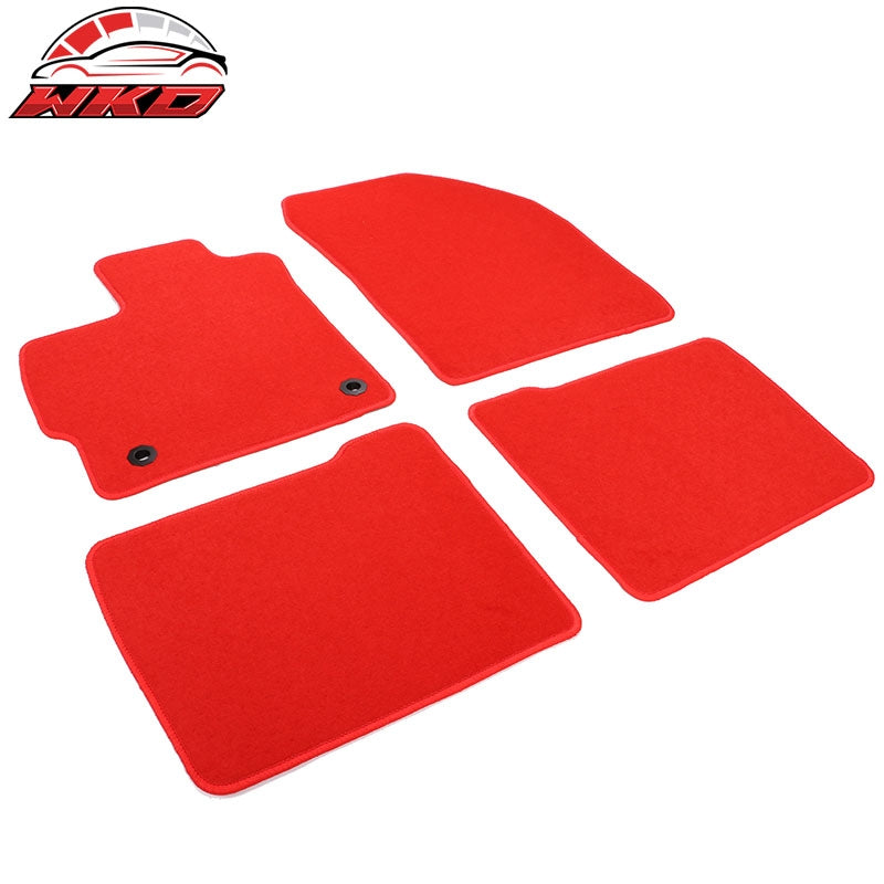 Fits 12-15 Toyota Prius & Prius Plug-In Nylon Floor Mats Liner Red Carpets Set