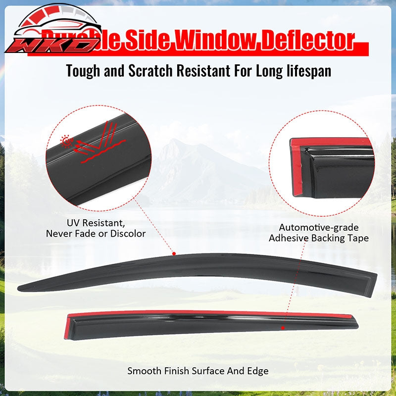 Fits 16-22 Toyota Prius& Prius Prime 4PCS Window Visors Smoke Acrylic Deflectors