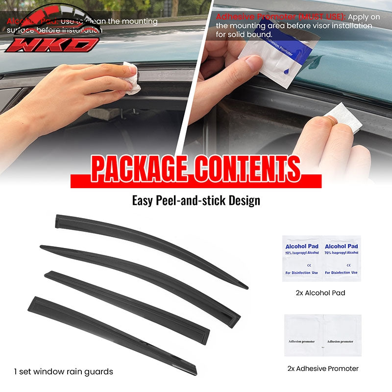 Fits 16-22 Toyota Prius& Prius Prime 4PCS Window Visors Smoke Acrylic Deflectors