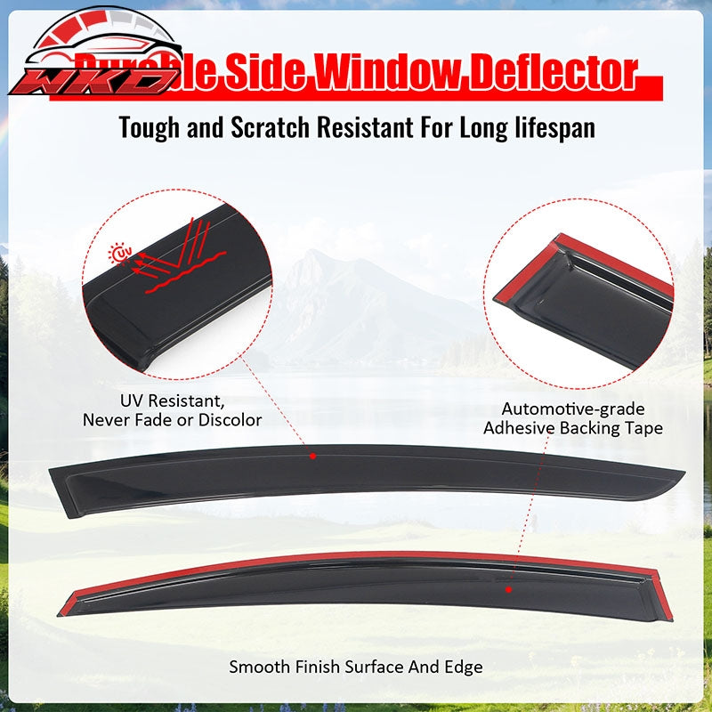 Fits 23-26 Toyota Prius & Prius Prime XW60 Tape-on Window Visors Vent Deflectors