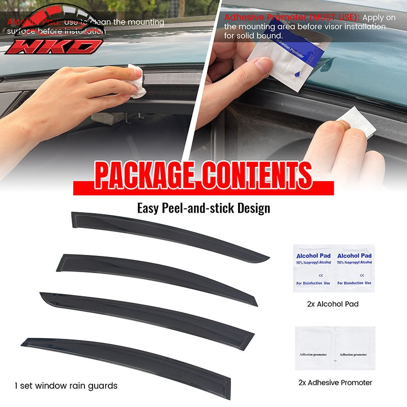 Fits 23-26 Toyota Prius & Prius Prime XW60 Tape-on Window Visors Vent Deflectors