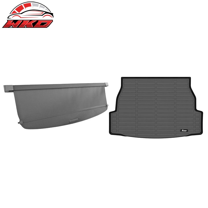 Wholesale 19-25 Toyota RAV4 3D Molded TPE Trunk Mat Cargo Liner Pad +Gray Cargo Cover