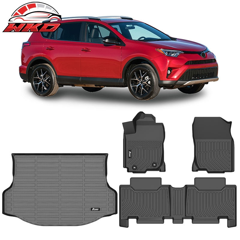Wholesale For 13-18 Toyota RAV4 4DR 3D Molded All Weather Floor Mats TPE Carpet +Trunk Mat