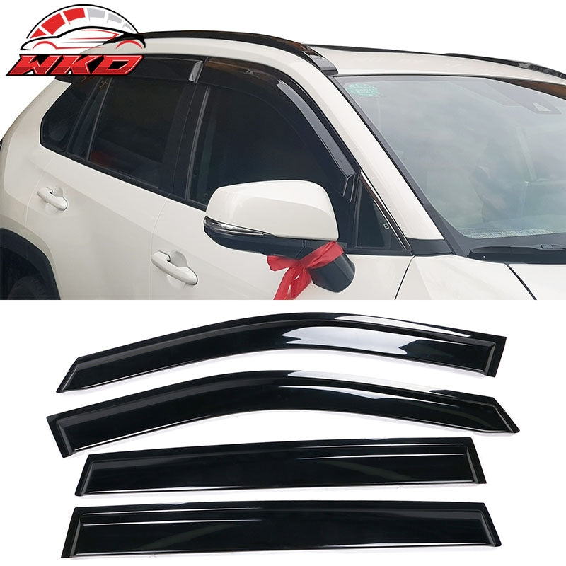 Fits 19-25 Toyota RAV4 Prime Tape-On Window Visor Vent Sun Guards Rain Deflector