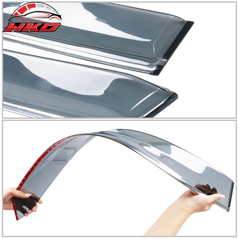Fits 19-25 Toyota RAV4 Prime XA50 Polycarbonate Window Visor Guard W/Chrome Trim