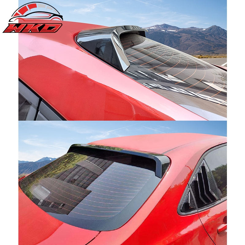 Fits 20-26 Toyota Corolla Sedan Gloss Black Roof Spoiler Wing IKON Style