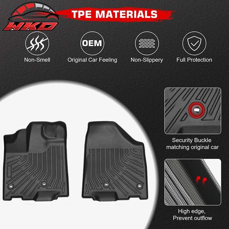 Fits 11-12 Toyota Sienna 7 / 8 Seat Anti-Slip Floor Mats All Weather TPE Carpets