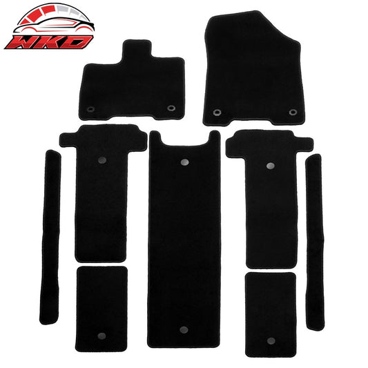 Wholesale 21-26 Toyota Sienna 7 Passenger Car Floor Mats Black Front Rear Carpets 9PC