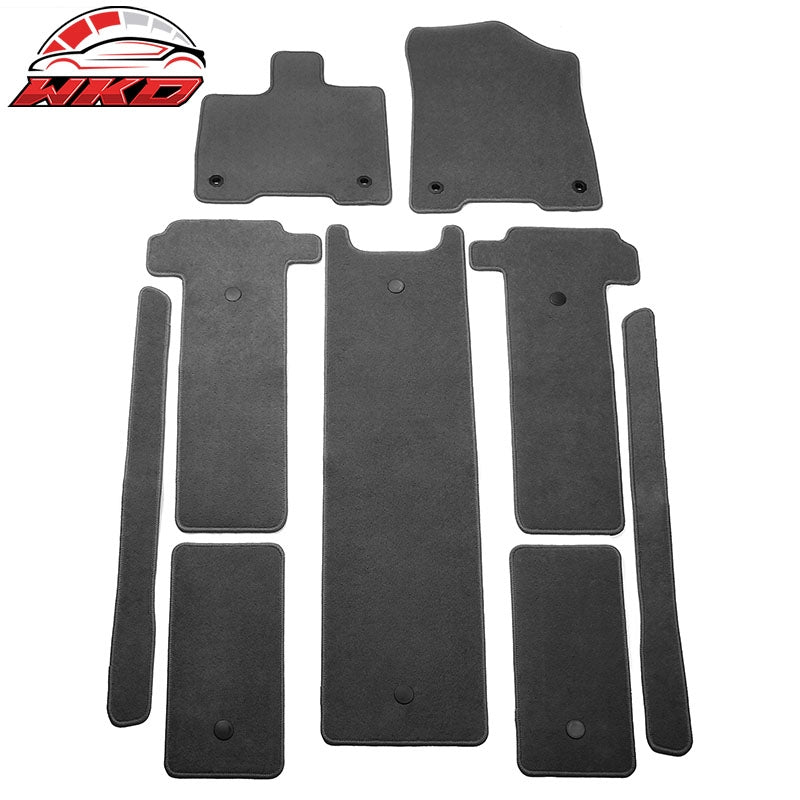Wholesale 21-26 Toyota Sienna 7 Passenger Car Floor Mats Gray Front Rear Carpets 9PC