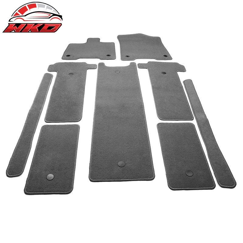 Fits 21-26 Toyota Sienna 7 Passenger Car Floor Mats Gray Front Rear Carpets 9PC