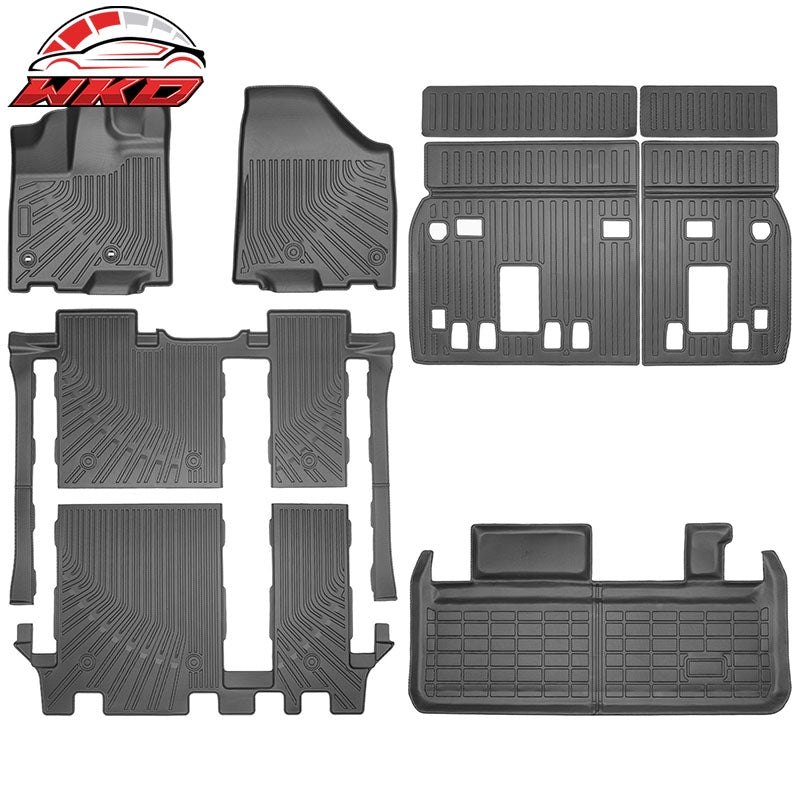 Fits 13-20 Toyota Sienna 8 Seats TPE 4PCS Floor Mats + Trunk Mat + Backrest Mats