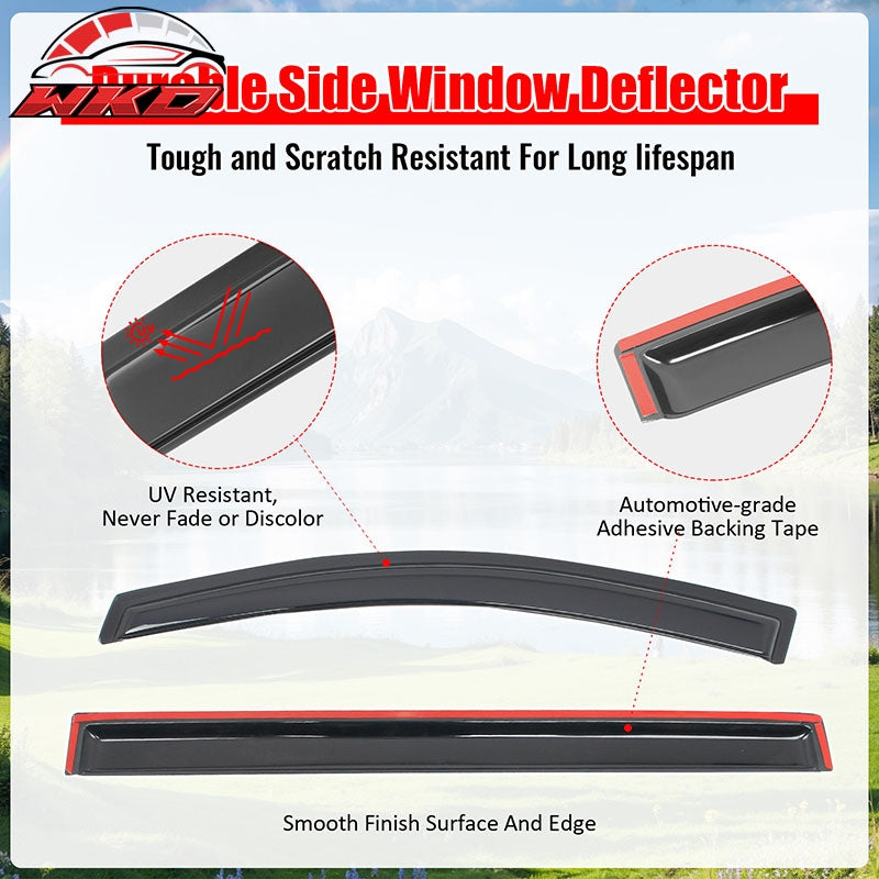 Fits 11-20 Toyota Sienna Window Visors Acrylic Sun Guard Rain Deflector 4Pc Set