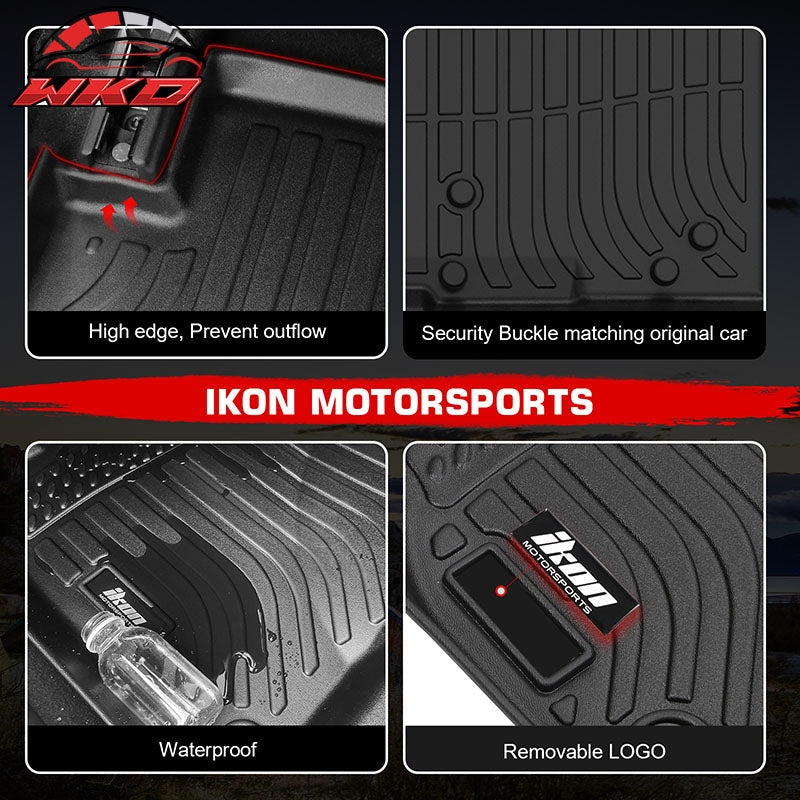 Fits 05-15 Toyota Tacoma Crew Cab 3D Anti-Slip Floor Mats All Weather TPE Carpet