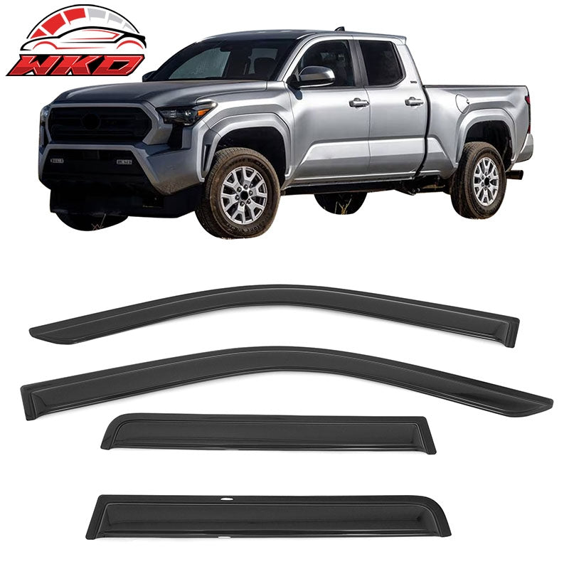 Wholesale 24-26 Toyota Tacoma Crew Cab Window Visors Smoke Acrylic Deflectors 4PC Set