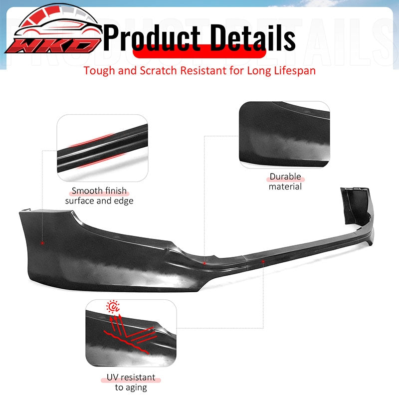 Fits 16-23 Toyota Tacoma IK Style 3PCS Front Bumper Lip Spoiler Unpainted PU
