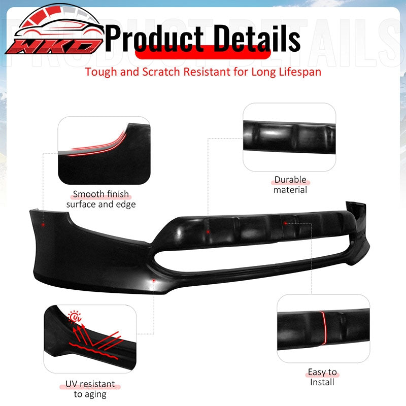 Fits 16-23 Toyota Tacoma IKON Style Front Bumper Lip Spoiler PU Unpainted 2PCS