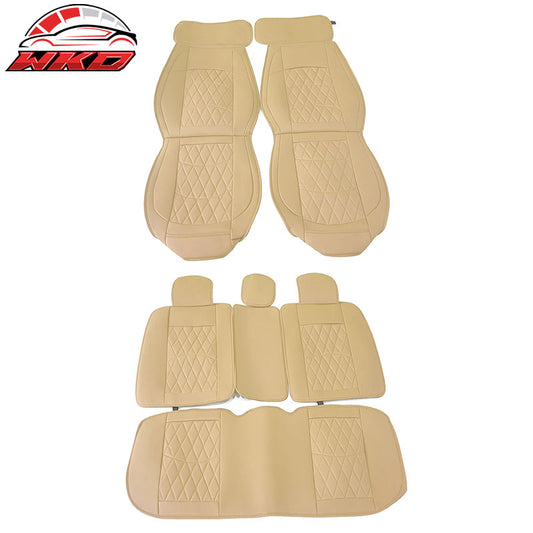 Wholesale 05-23 Toyota Tacoma 5-Seat Seat Covers Cushion Protector PU Leather - Beige