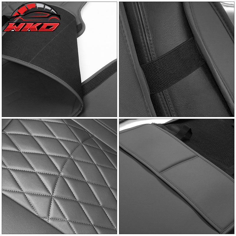 Fits 05-23 Toyota Tacoma 5-Seat Seat Covers Cushion Protector PU Leather - Black