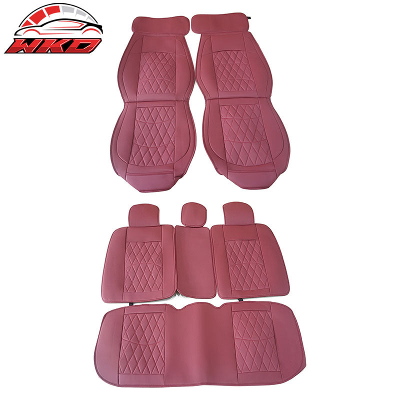 Wholesale 05-23 Toyota Tacoma 5-Seat Seat Covers Cushion Protector PU Leather - Red