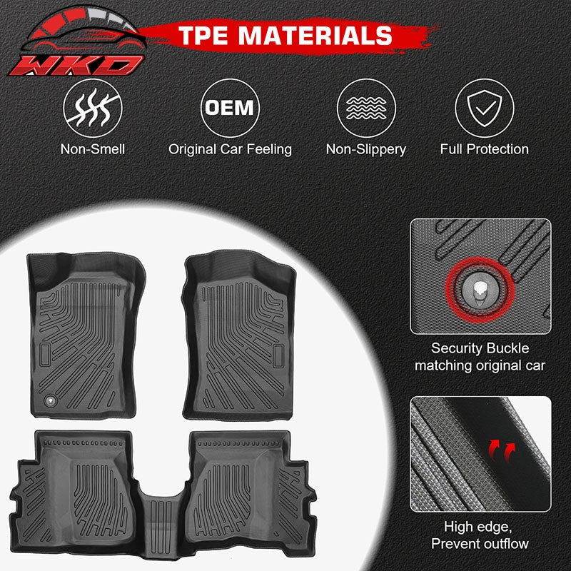 Fits 95-04 Toyota Tacoma XtraCab Anti-Slip Floor Mats All Weather TPE Carpets