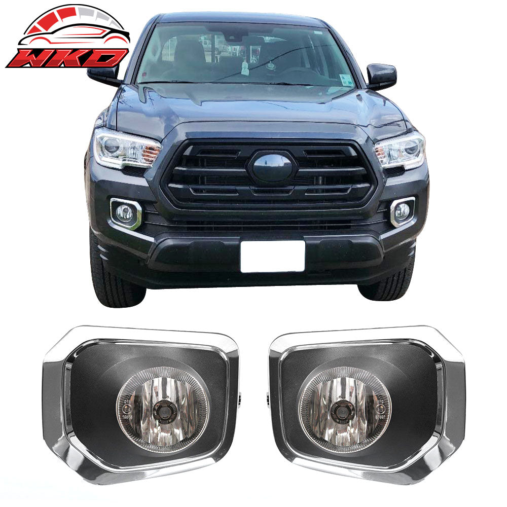 Fits 16-23 Toyota Tacoma Clear Lens Bumper Fog Lights Lamps w/ Wiring Switch