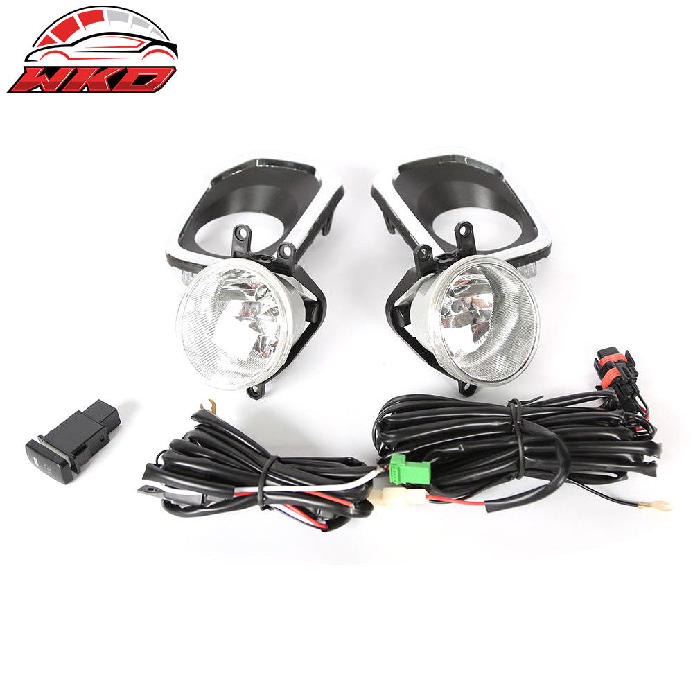 Fits 16-23 Toyota Tacoma Clear Lens Bumper Fog Lights Lamps w/ Wiring Switch