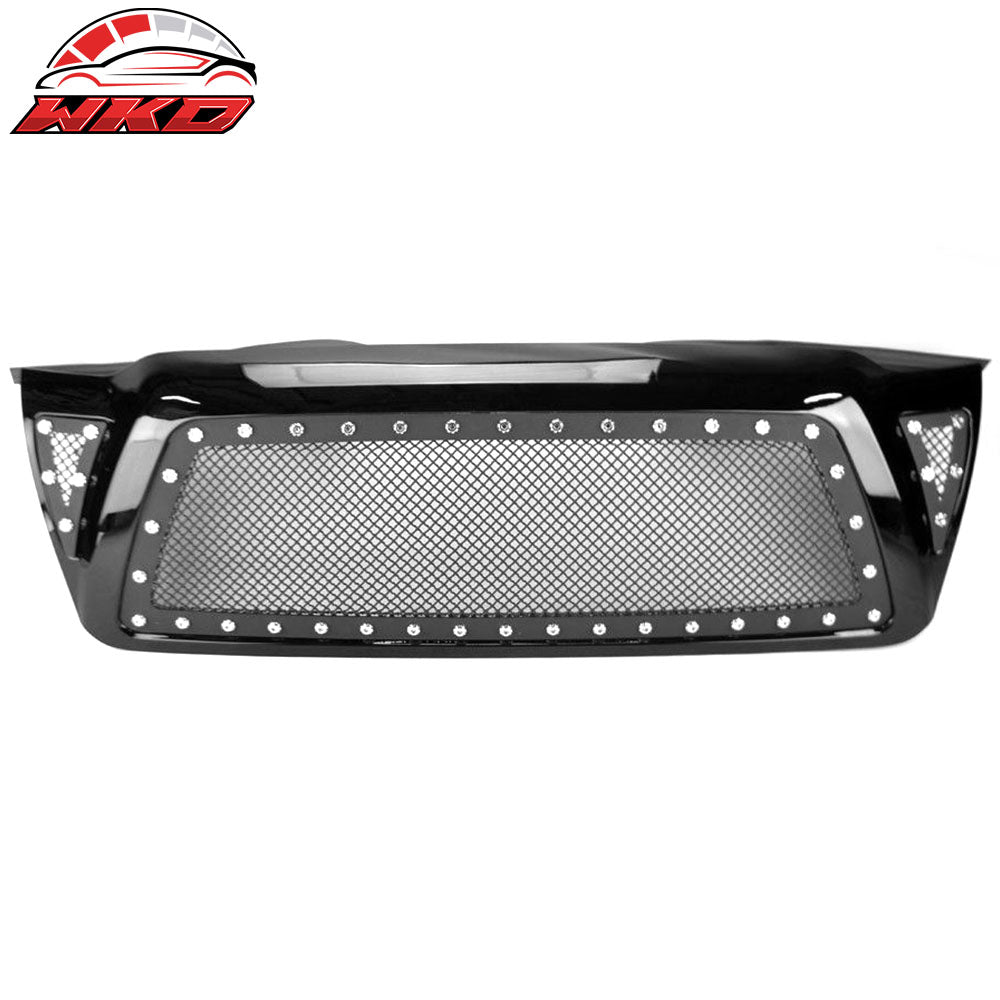 Wholesale 05-09 Toyota Tacoma Front Rivet Mesh Bumper Grille w/ Shell Gloss Black