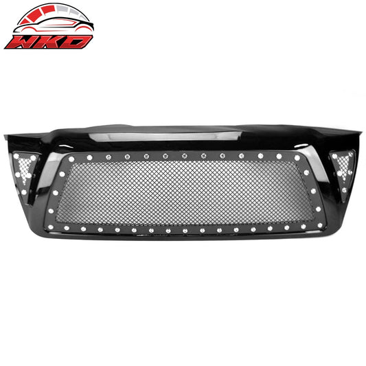 Wholesale 05-09 Toyota Tacoma Front Rivet Mesh Bumper Grille w/ Shell Gloss Black