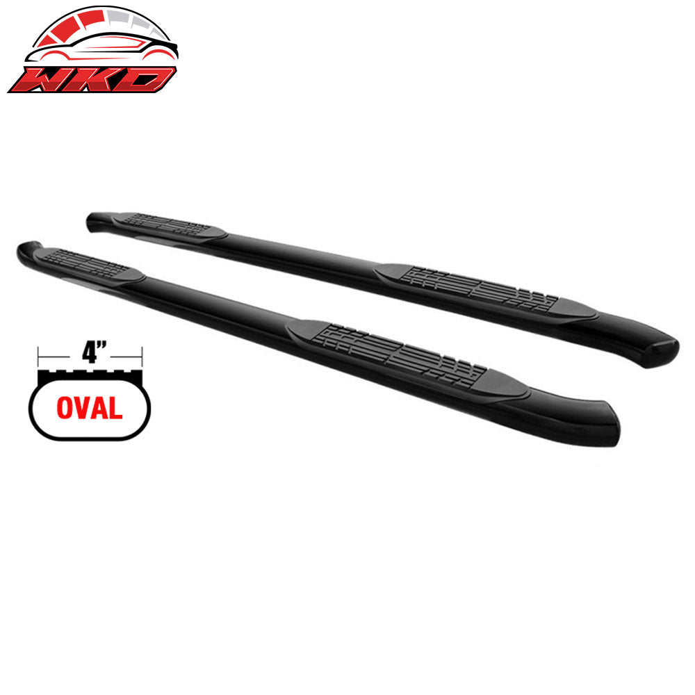 Fits 05-22 Toyota Tacoma Double Cab 4 Inch Oval Black Nerf Bar Running Boards