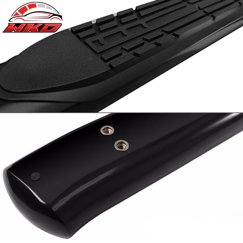 Fits 05-22 Toyota Tacoma Double Cab 4 Inch Oval Black Nerf Bar Running Boards