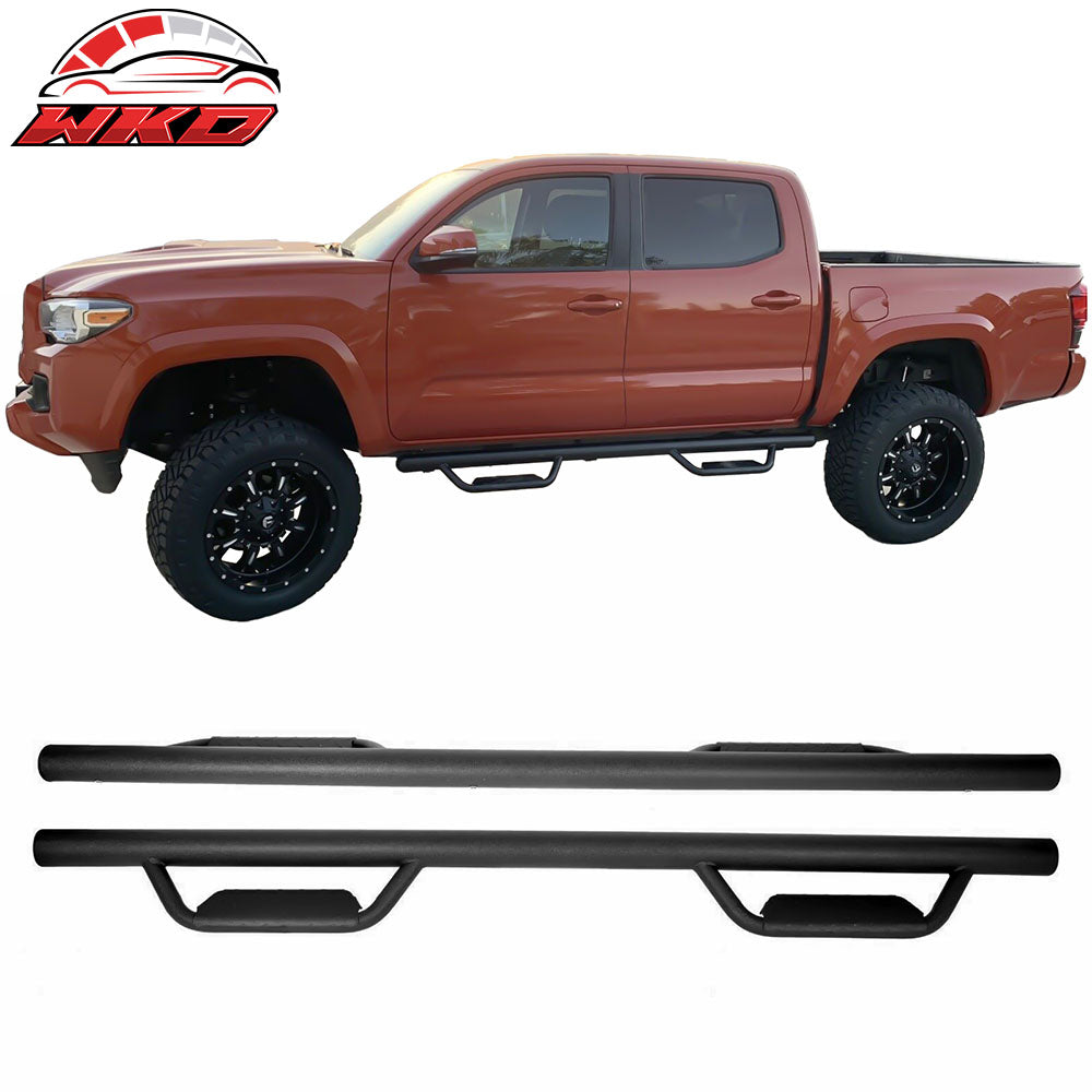 Fits 05-22 Toyota Tacoma Double/Crew Cab 2PCS Running Boards Side Step Bars Hoop