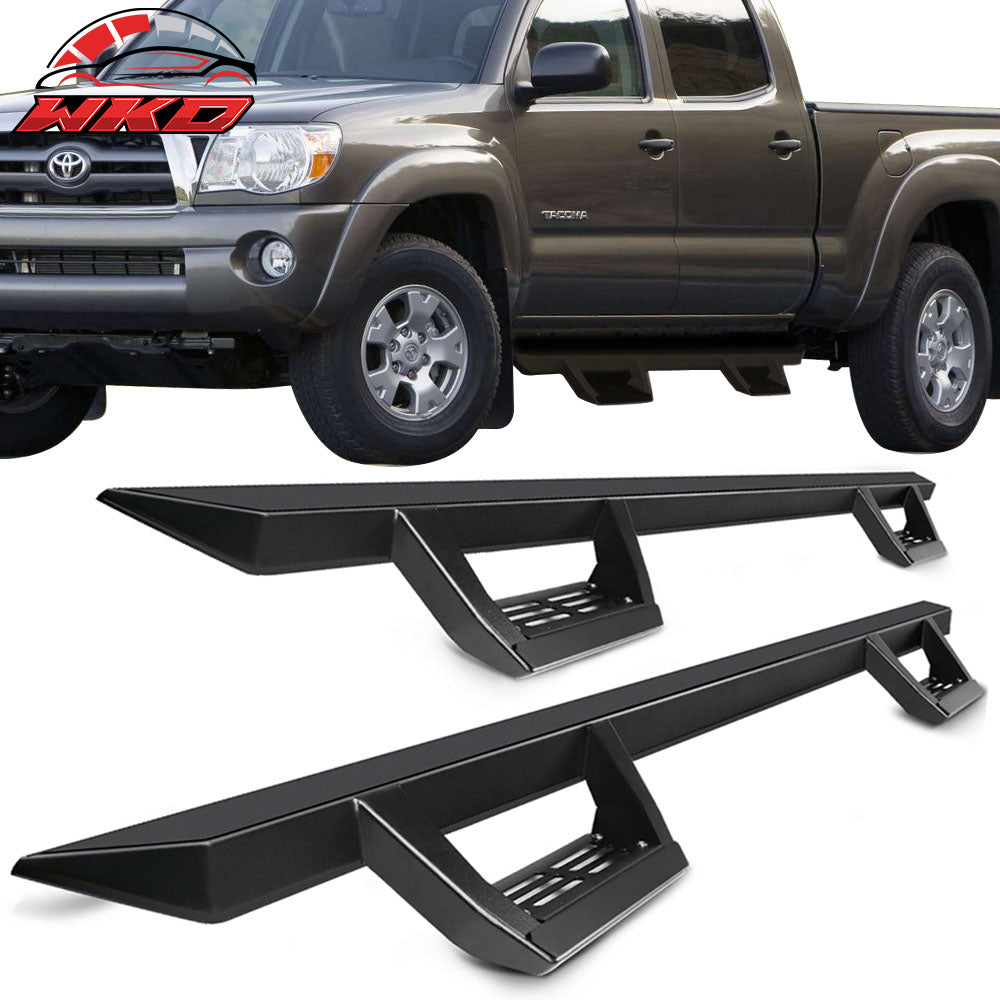Fits 05-22 Toyota Tacoma Double Cab Side Step Bar Running Boards Black - Steel