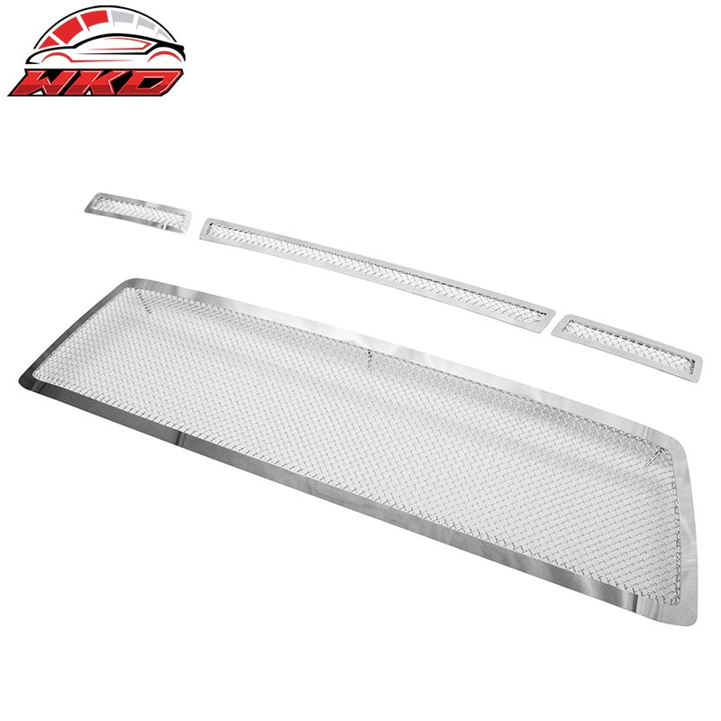Fits 10-13 Toyota Tundra Chrome Front Upper Lower Grille 4PCS Set - Mesh Style
