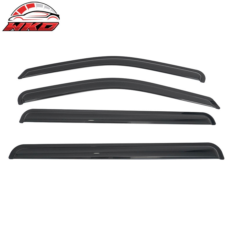 Fits 22-26 Toyota Tundra Crew Cab 4PCS Window Visors Smoke Acrylic Deflectors