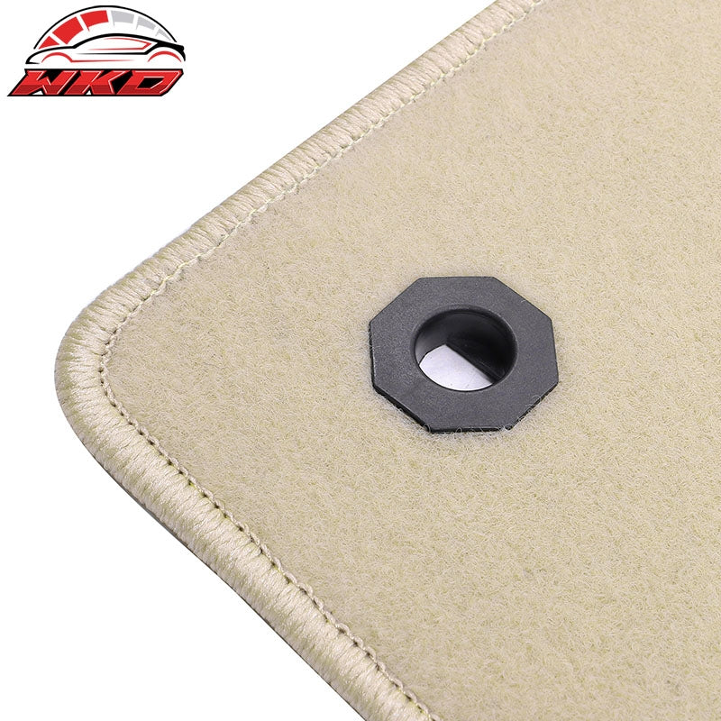 Fits 22-24 Toyota Tundra Crewmax Anti-Slip Floor Mats Carpet Nylon 4PCS - Beige