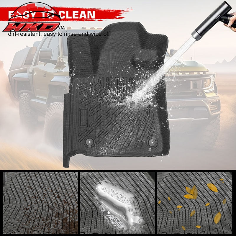 Fits 07-11 Toyota Tundra Double Cab Anti-Slip Floor Mats All Weather TPE Carpets