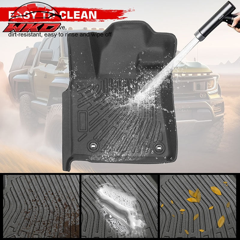 Fits 14-21 Toyota Tundra Double Cab Anti-Slip Floor Mats All Weather TPE Carpets