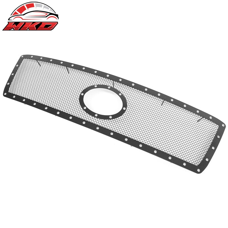 Fits 10-13 Toyota Tundra Mesh Front Grille Black + Chrome Rivets Stainless Steel