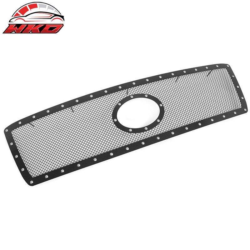 Fits 10-13 Toyota Tundra Mesh Front Grille Black + Chrome Rivets Stainless Steel