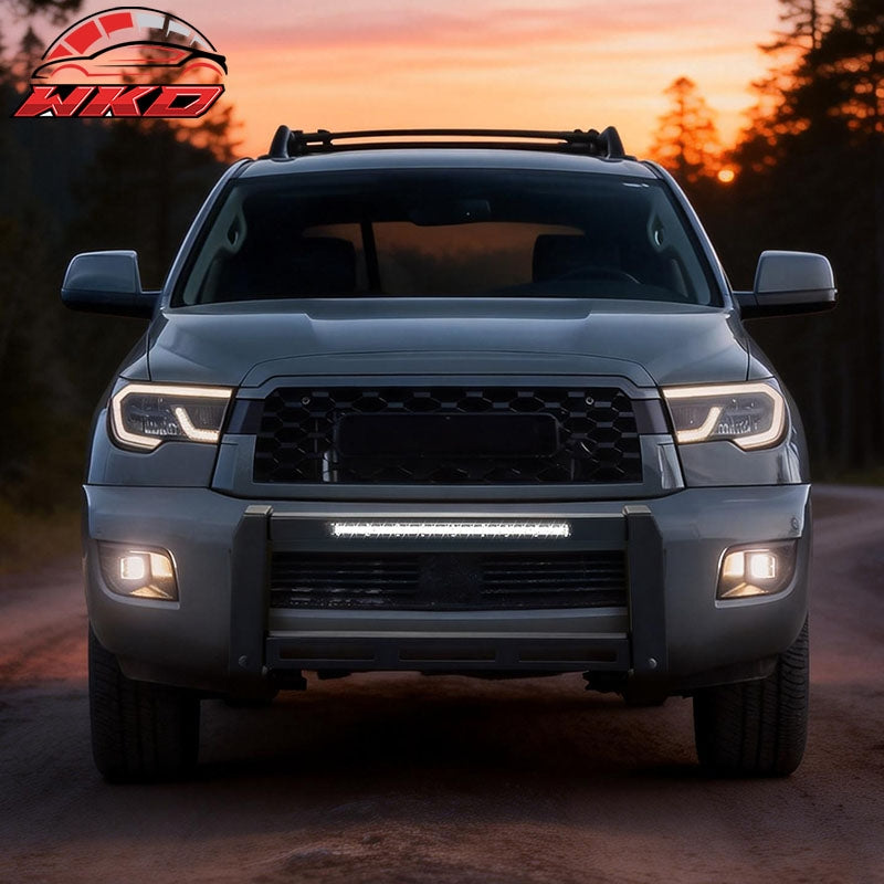 Fits 07-21 Toyota Tundra 08-22 Sequoia Bull Bar Bumper Grille Guard W/LED Light