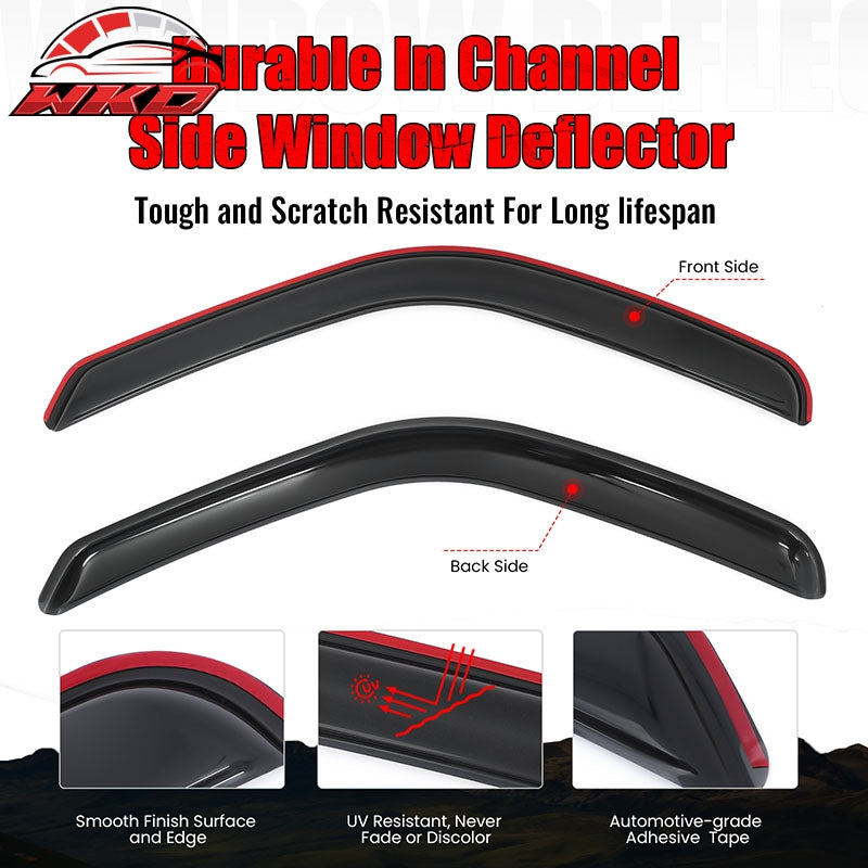 Fits 00-06 Toyota Tundra Standard Cab Window Visor In-Channel Sun Rain Guard 2PC