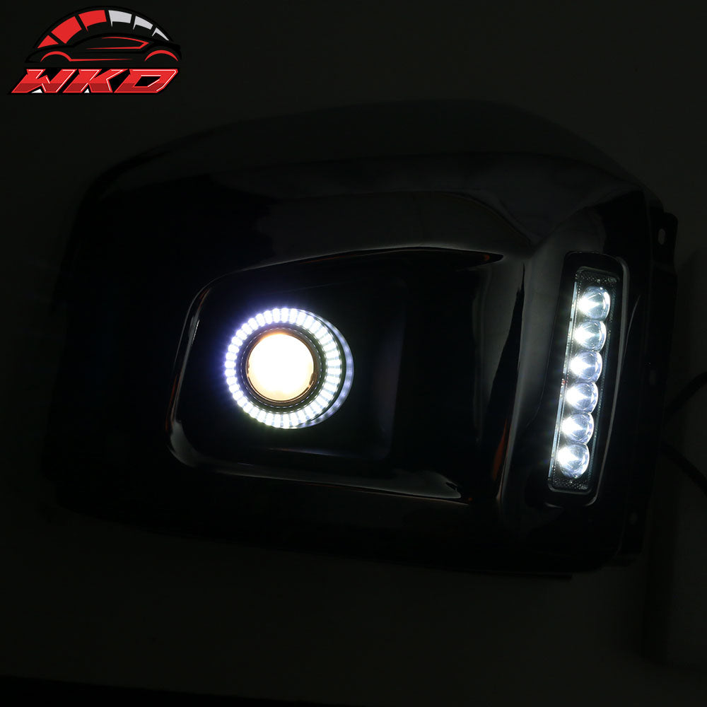 Fits 14-19 Toyota Tundra LED Halo Projector Bumper Fog Driving Lights Chrome